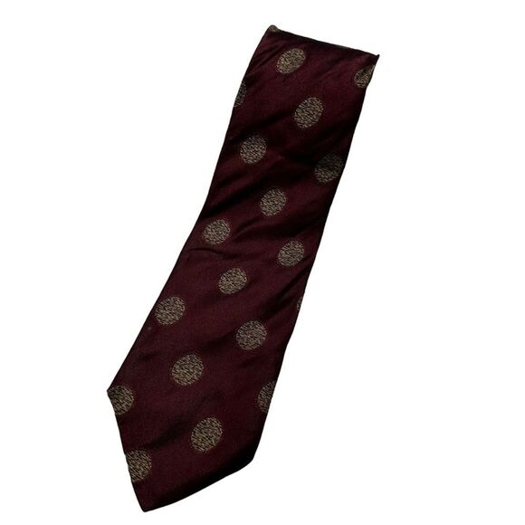 Mens Donna Karan Maroon Circle Tie - Picture 1 of 11